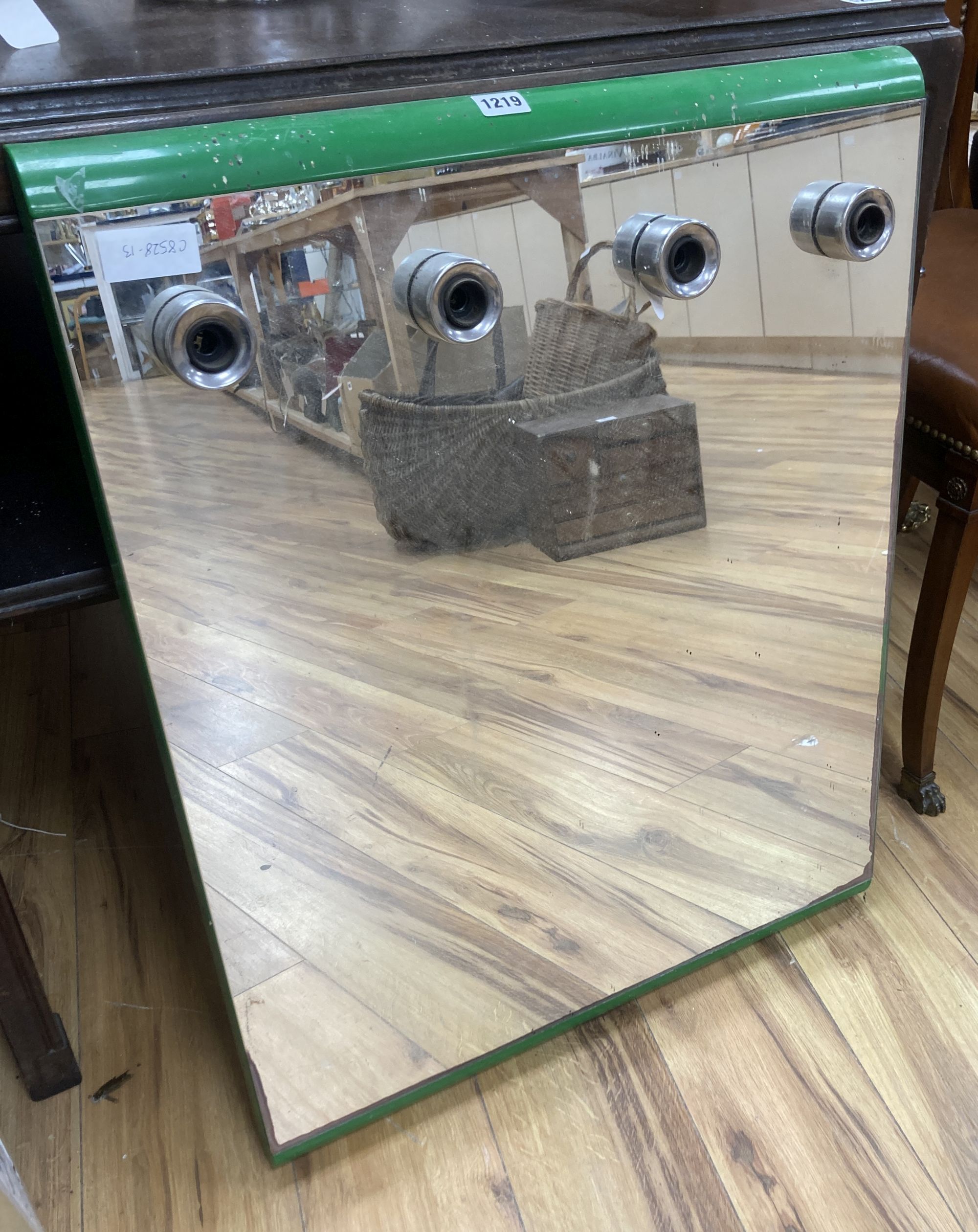 A 1970s rectangular wall mirror, width 60cm, height 76cm